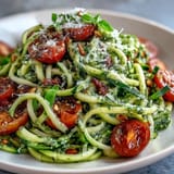 Zucchini Noodles Pesto Tomatoes