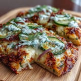 Golden baked pickle pizza flatbread, perfect for easy weeknight dinners and party snacks.