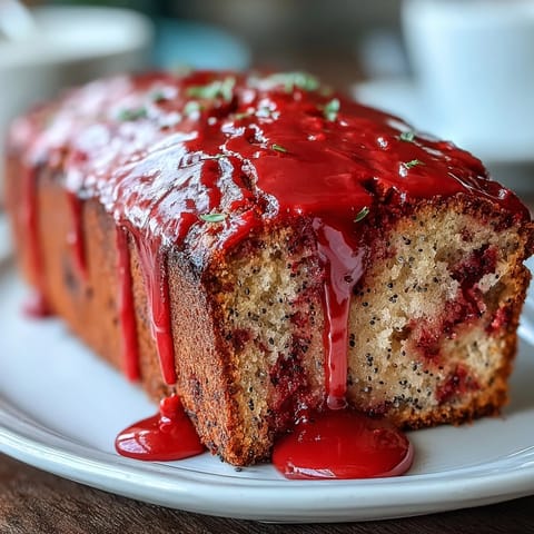 Cooling on a wire rack, this Blood Orange Loaf Cake showcases poppy seeds and marzipan, ready for a sweet afternoon tea slice.