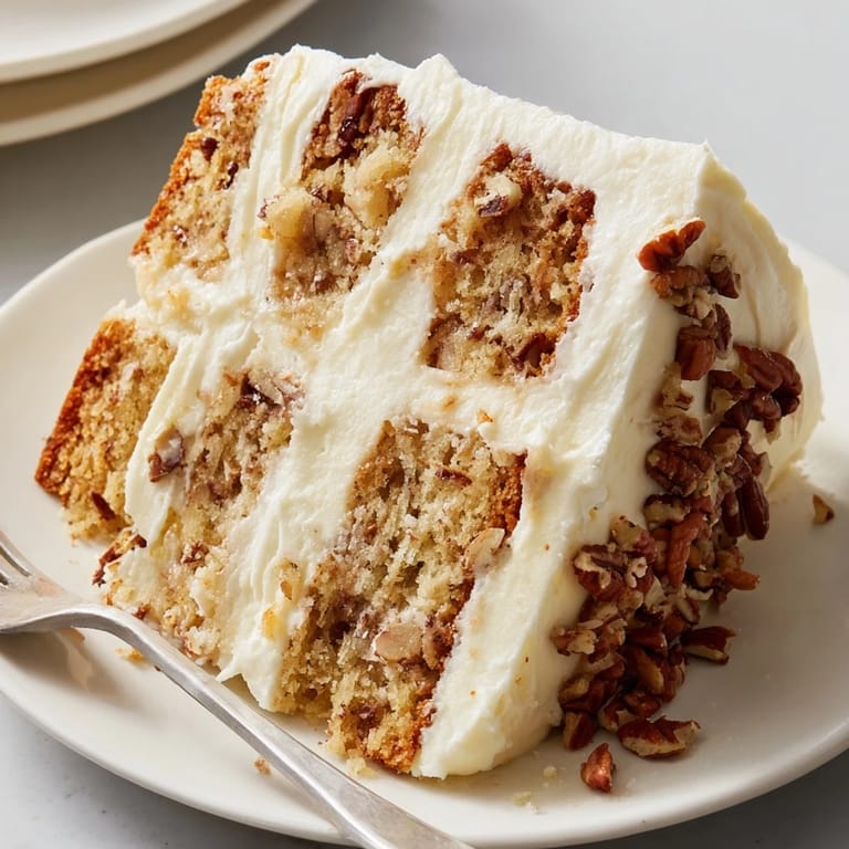 A slice of moist Southern Hummingbird Cake with pineapple and banana, paired with a hot cup of coffee for a perfect dessert.