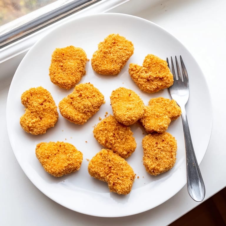 Juicy, golden-brown chicken nuggets on a parchment-lined tray, ready to serve with barbecue sauce for dipping.