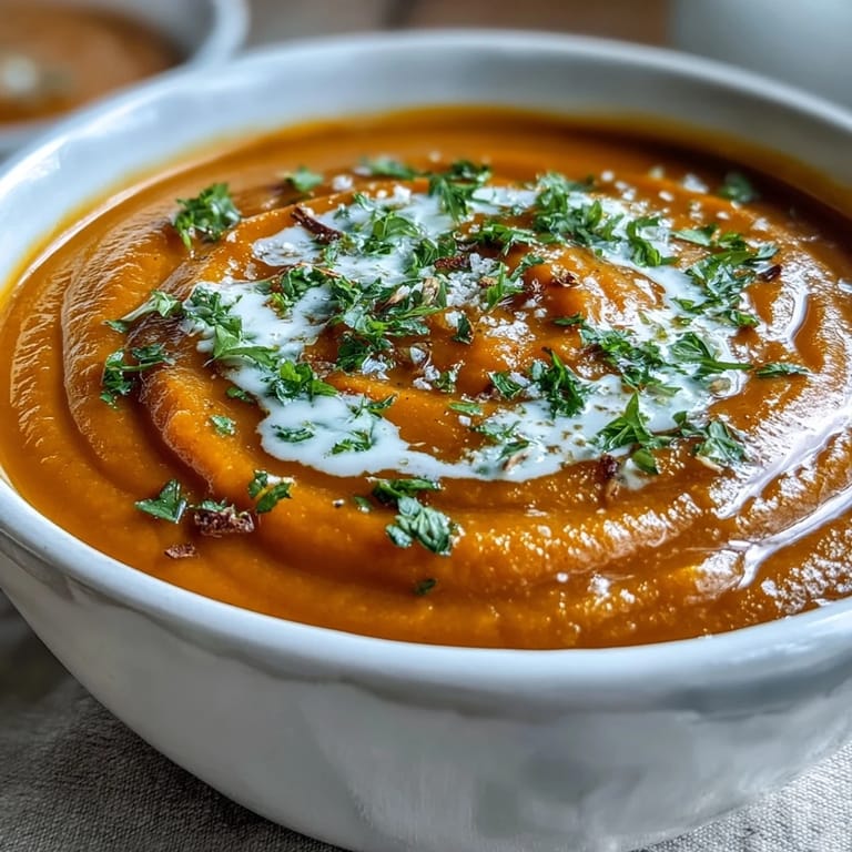A pot of simmering Carrot Ginger Soup blends sweet carrots and zesty ginger, creating a comforting and healthy vegan meal.