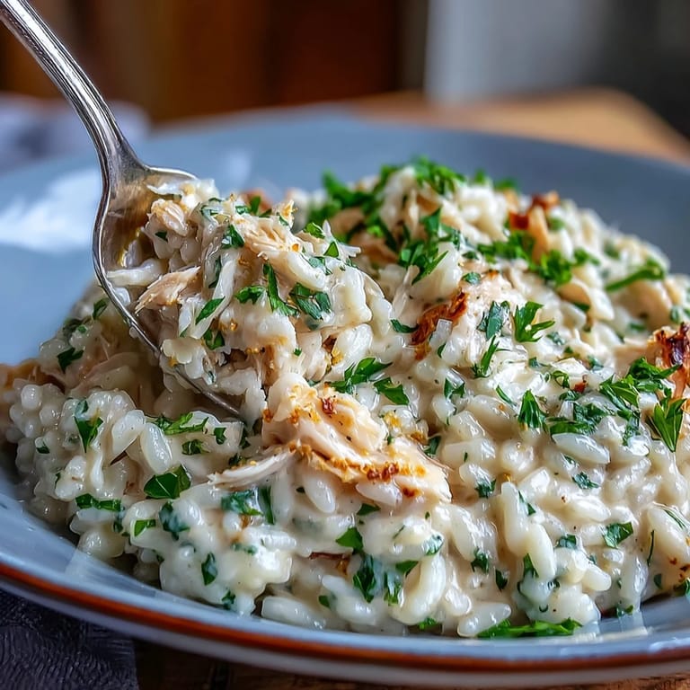 Close-up of smoked haddock risotto, showing plump Arborio rice and flaky fish, garnished with parsley and lemon zest.