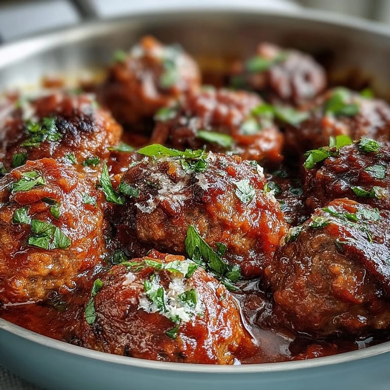 Slow cooker meatballs in marinara—savory, slow-simmered beef and pork meatballs in a hearty, homemade-style tomato sauce.  
