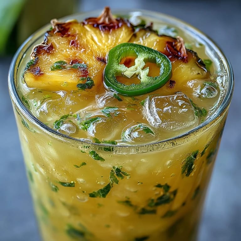 Sweet and tangy Pineapple Jalapeño Agua Fresca, featuring a hint of jalapeño heat for zest.