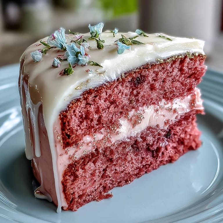 A stunning Bridal Shower Rosé Velvet Cake, featuring delicate flavor and gold accents.
