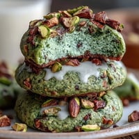 St. Patrick's Day Pistachio Pudding Cookies with natural green hue and white chocolate chips.