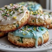 Bright lemon sugar cookies with pastel glaze, perfect for spring gatherings and celebrations.